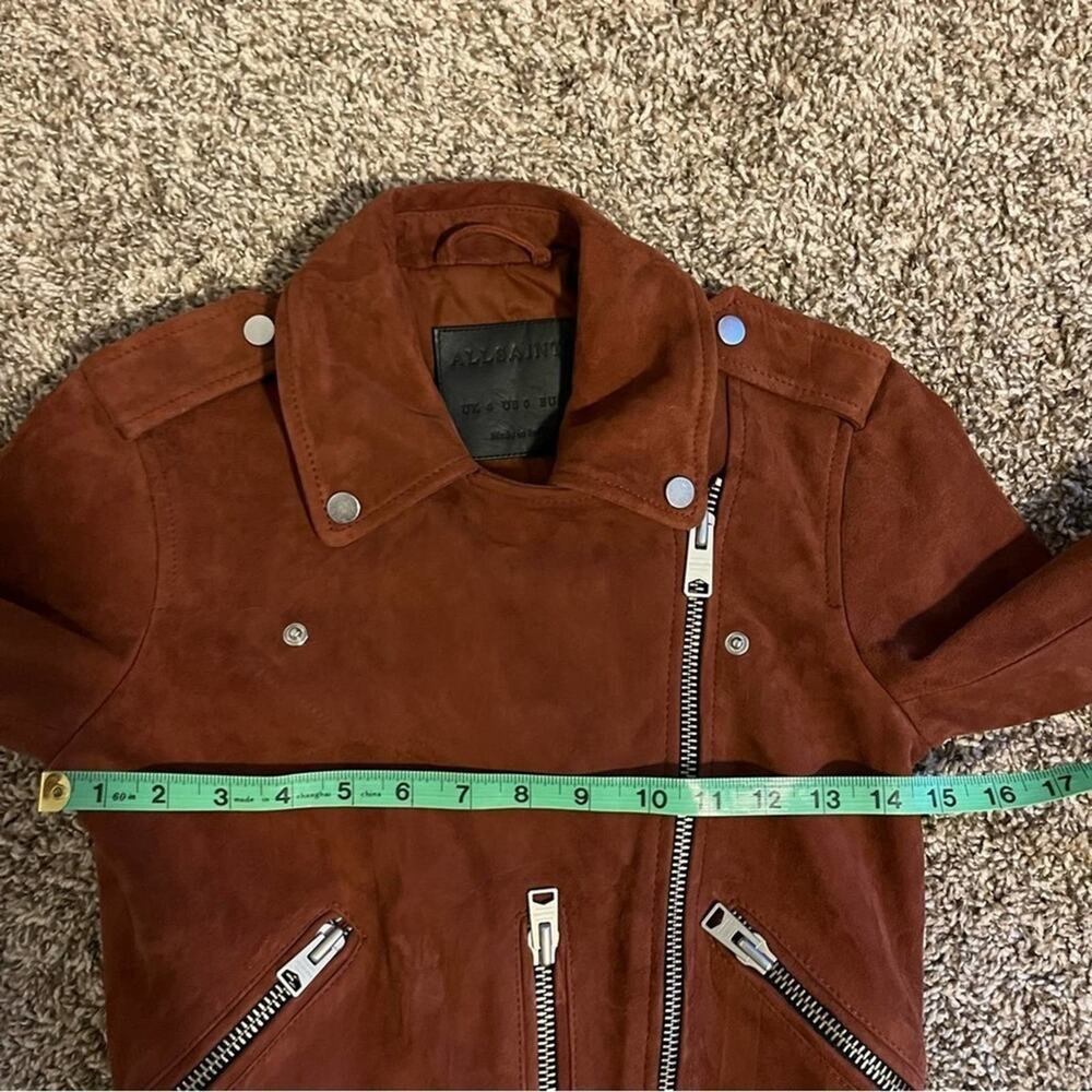ALLSAINTS Balfern Suede Biker Jacket - Picture 15 of 15